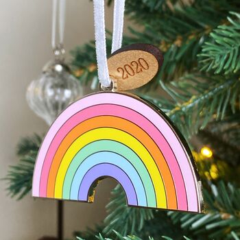Pastel Rainbow Enamel Christmas Tree Decoration, 5 of 7