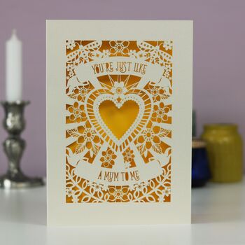You're Just Like A Mum To Me Papercut Mother's Day Card, 4 of 9