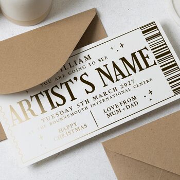 Concert Ticket Gift Voucher Custom Personalised, 5 of 9