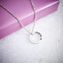 Silver Personalised Circle Necklace, thumbnail 3 of 4