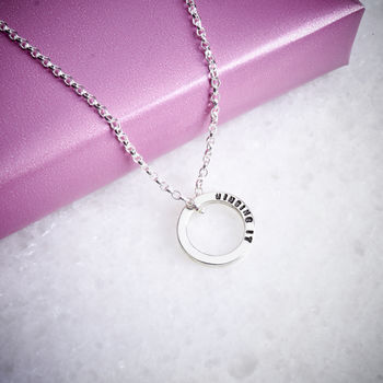 Silver Personalised Circle Necklace, 3 of 4