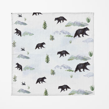 Bamboo Baby Swaddle Blanket, Bears Print, 2 of 6