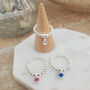 Sterling Silver 925 Any Birthstone Stacking Stretch Bead Ring, thumbnail 2 of 8