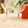 Set Of Four Ribbed Glass Champagne Saucers, thumbnail 5 of 9