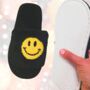 Happy Face Christmas Slippers Black, thumbnail 5 of 6