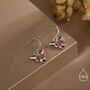 Sterling Silver Enamel Highland Cow Drop Dangling Earrings, thumbnail 6 of 10