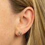 Yellow Gold Plated June Alexandrite Birthstone Stud Earrings, thumbnail 1 of 4