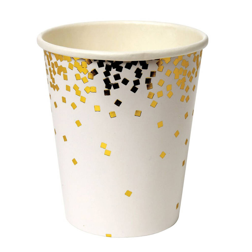 Gold Foil Confetti Party Paper Cups By Postbox Party ...