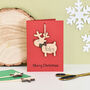 Personalised Reindeer Decoration Christmas Card, thumbnail 3 of 6