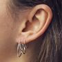 Oxidised Silver Illusion Triple Hoop Earrings, thumbnail 4 of 5