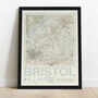 Personalised Bristol Map Print Bristol Gift, thumbnail 5 of 9