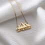 Personalised 'Adventure Awaits' Mountain Name Necklace, thumbnail 1 of 9