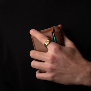 18k Gold Greek God Zeus Signet Ring, 8 of 12