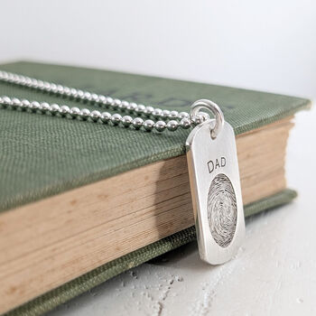 Silver Fingerprint Dog Tag, 3 of 6