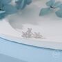Sterling Silver Asymmetric White Hydrangea Cz Stud Earrings, thumbnail 1 of 12