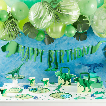 Green Dinosaur Happy Birthday Party Bunting, 3 of 3