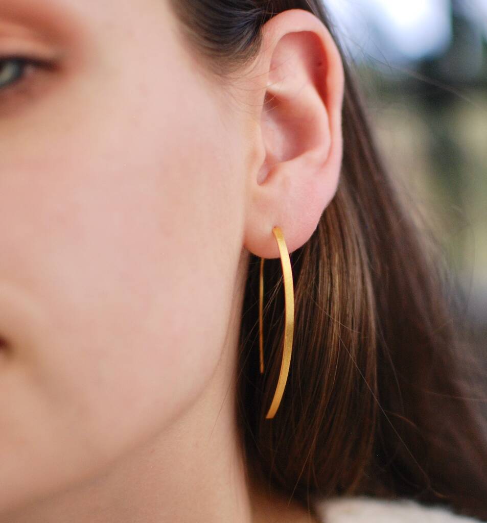 Frosted Gold Wishbone Earrings By Penelopetom