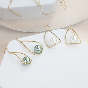 Dainty Gold Plated Drop Earrings, 3 of 5