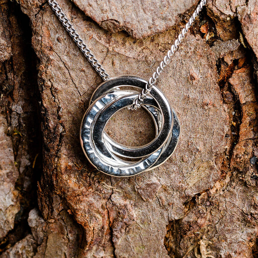 Silver Polo Trio Twist Pendant And Chain By Anne Reeves Jewellery