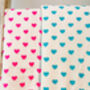 Handmade Block Print Dohar Blanket | Blue Hearts, thumbnail 2 of 4
