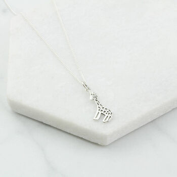 Giraffe Pendant Necklace In Sterling Silver, 5 of 8