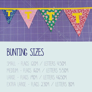 Personalised Bunting Applique Custom Fabric Small Flags, 5 of 8