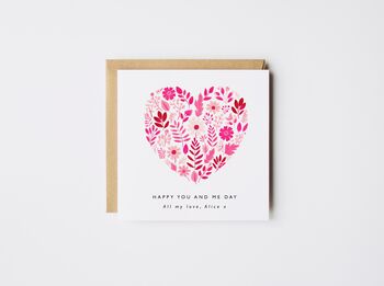 Happy You And Me Valentines Day Card / Blue, 2 of 2