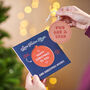 Personalised Pop Out Positive Bauble Christmas Card, thumbnail 1 of 3