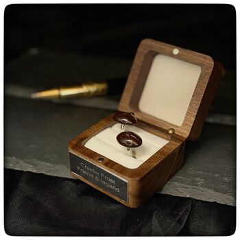 Personalised Dark Brown Rugby Ball Cufflinks, 7 of 10