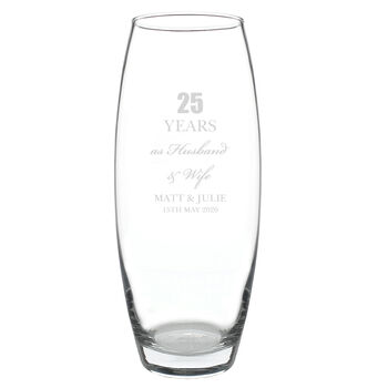 Personalised Anniversary Glass Bullet Vase, 6 of 6