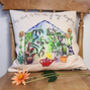 Glorious Gardener's Greenhouse Velvet Cushion Cover, thumbnail 1 of 5