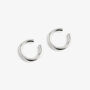 Women's Silver Thick Ear Cuffs, Adjustable, Pair In 18k White Gold, thumbnail 2 of 4