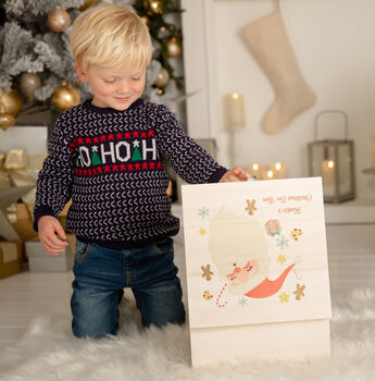 Personalised Retro Santa Christmas Eve Wooden Box, 2 of 3