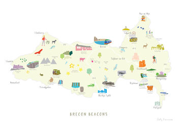 Map Of Brecon Beacons National Park Art Print, 3 of 3