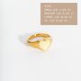 Brushed Heart Gold Vermeil Plated Signet Ring, thumbnail 6 of 7