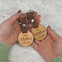 Personalised Mr And Mrs Wooden Keyring Pair For Couples, thumbnail 3 of 7