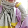 Pure Cashmere Wrist Warmers With Yellow Band, thumbnail 1 of 4