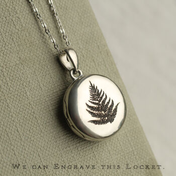 Personalised Sterling Silver Fern Locket Necklace, 4 of 12
