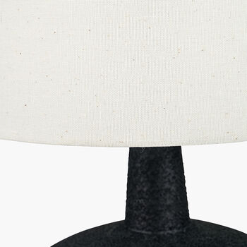 Black And Wood Effect Textured Ceramic Table Lamp, 6 of 10