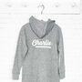 Kids Personalised Varsity Style Onesie With Name, thumbnail 3 of 7