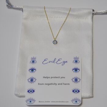 Sterling Silver Evil Eye Dainty Necklace, 6 of 7