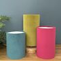 Luxury Velvet Cylinder Lampshades Various Colours, thumbnail 1 of 12