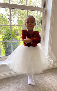 Long Sleeve Burnt Orange Velvet Christmas Party Dress, 6 of 7