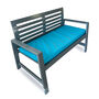 Aqua Bright Blue Water Resistant Garden Bench Seat Pad, thumbnail 3 of 3