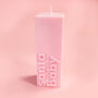 Santa Baby Christmas Slogan Block Pillar Candle, thumbnail 1 of 2