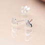 Classic Mini Sterling Silver Heart Stud Earrings, thumbnail 3 of 8