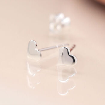 Classic Mini Sterling Silver Heart Stud Earrings, 3 of 8