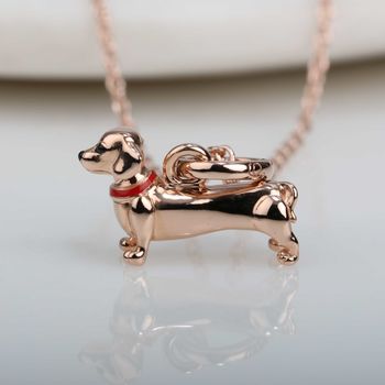 Solid Silver Dachshund Pendant, 7 of 8