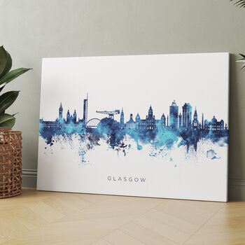 Glasgow Skyline Cityscape Black And White Art Print, 7 of 12