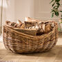 Wicker Two Tone Boat Log Basket, thumbnail 1 of 5